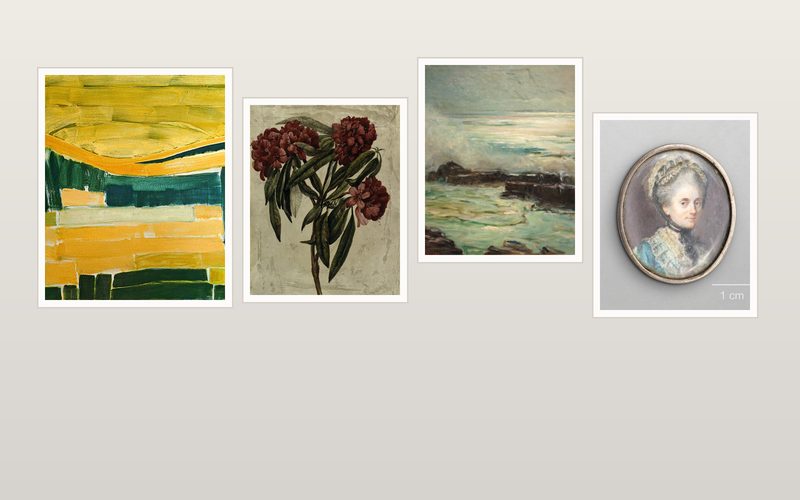 Three framed prints on a wall