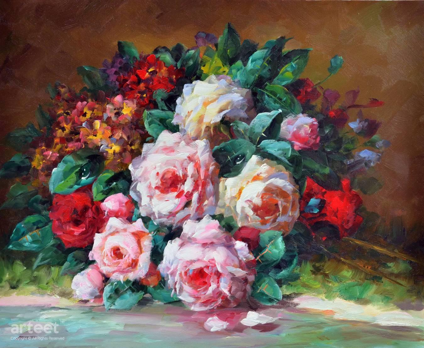 A Bouquet Of Roses | Art Paintings for Sale, Online Gallery