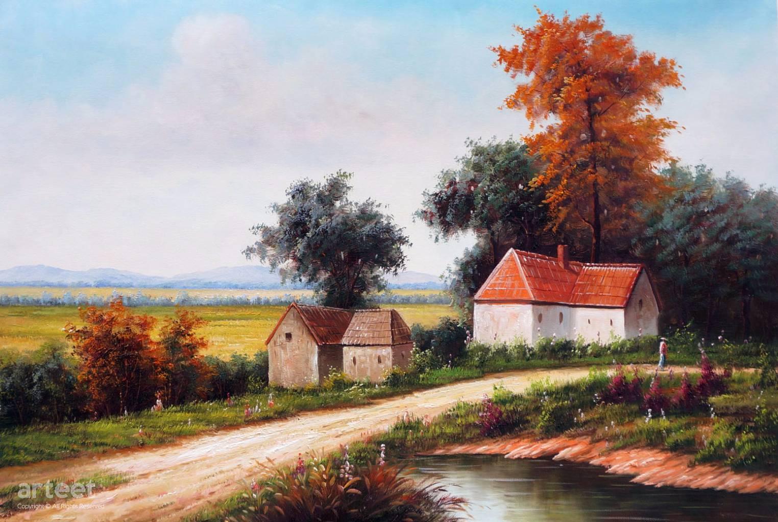 Farmhouses In Provence | Art Paintings for Sale, Online Gallery