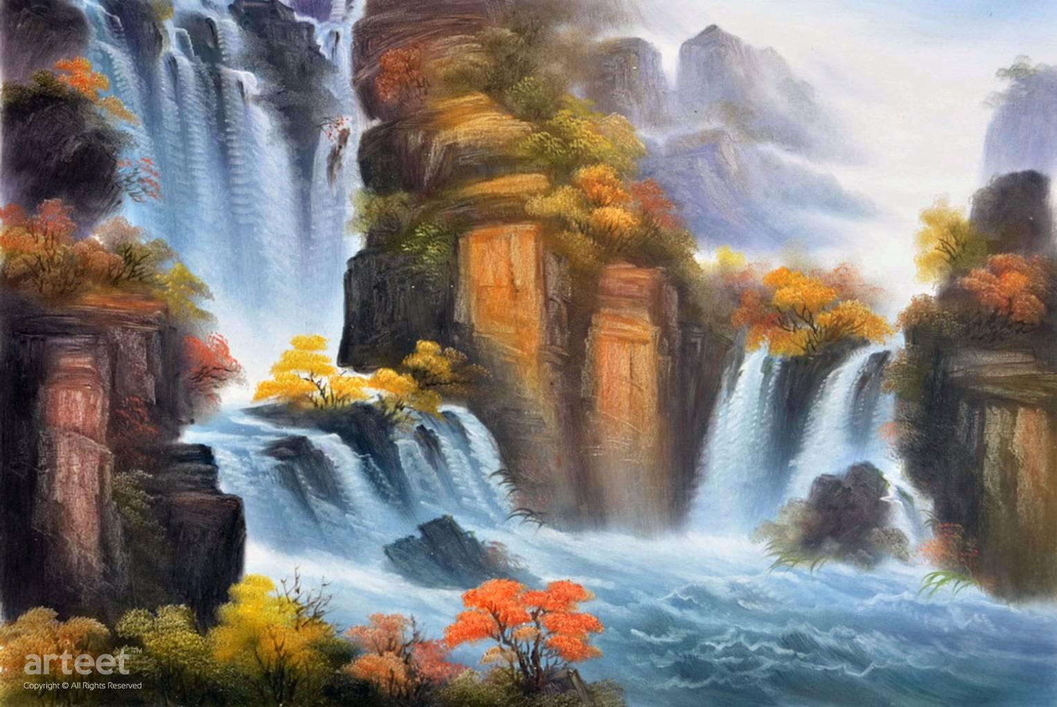 Jiulong Waterfalls | Art Paintings for Sale, Online Gallery