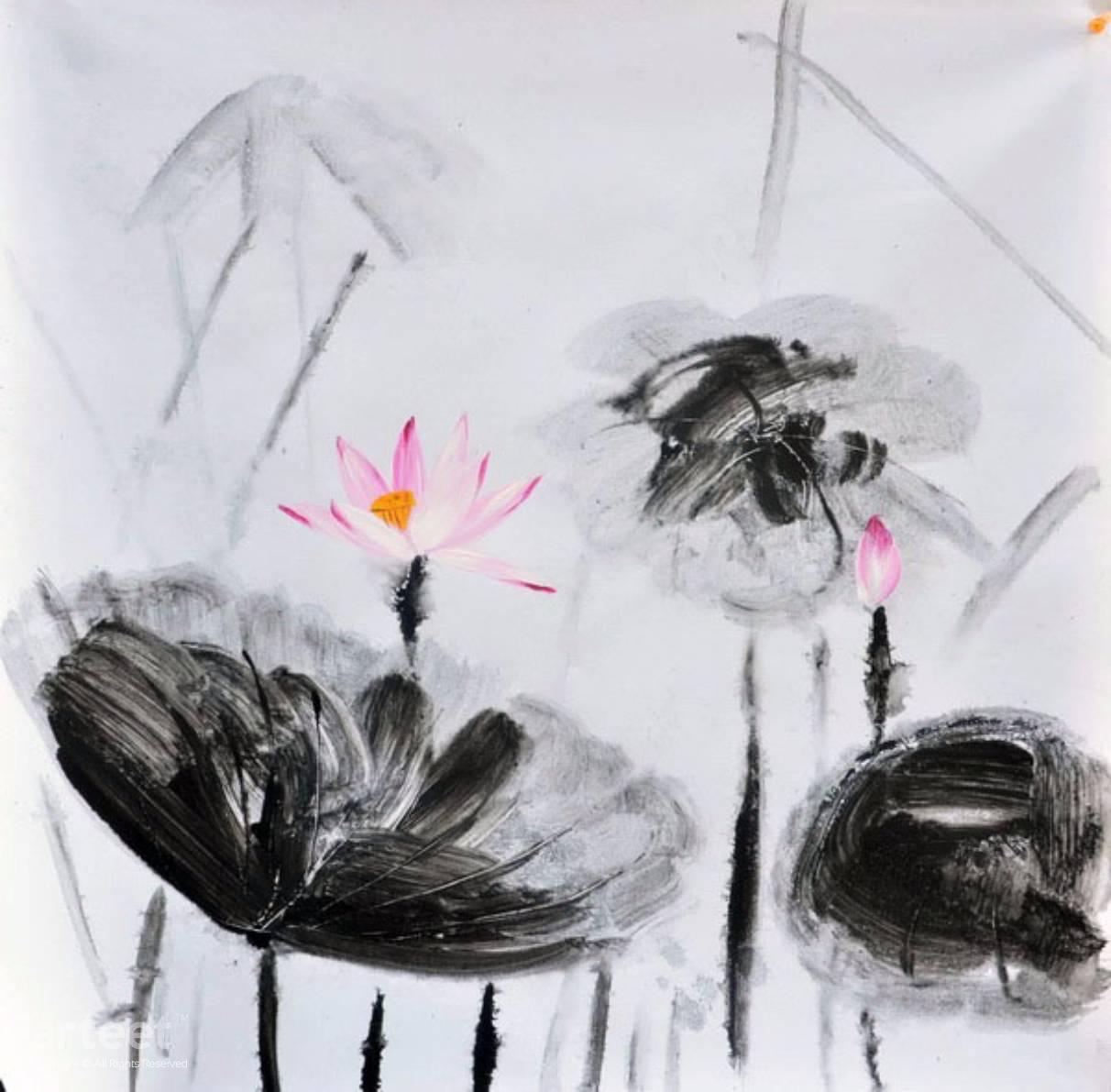 Sumie Lotus Art Paintings for Sale, Online Gallery