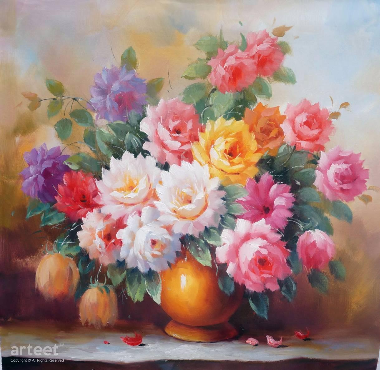 Vase of Roses | Art Paintings for Sale, Online Gallery