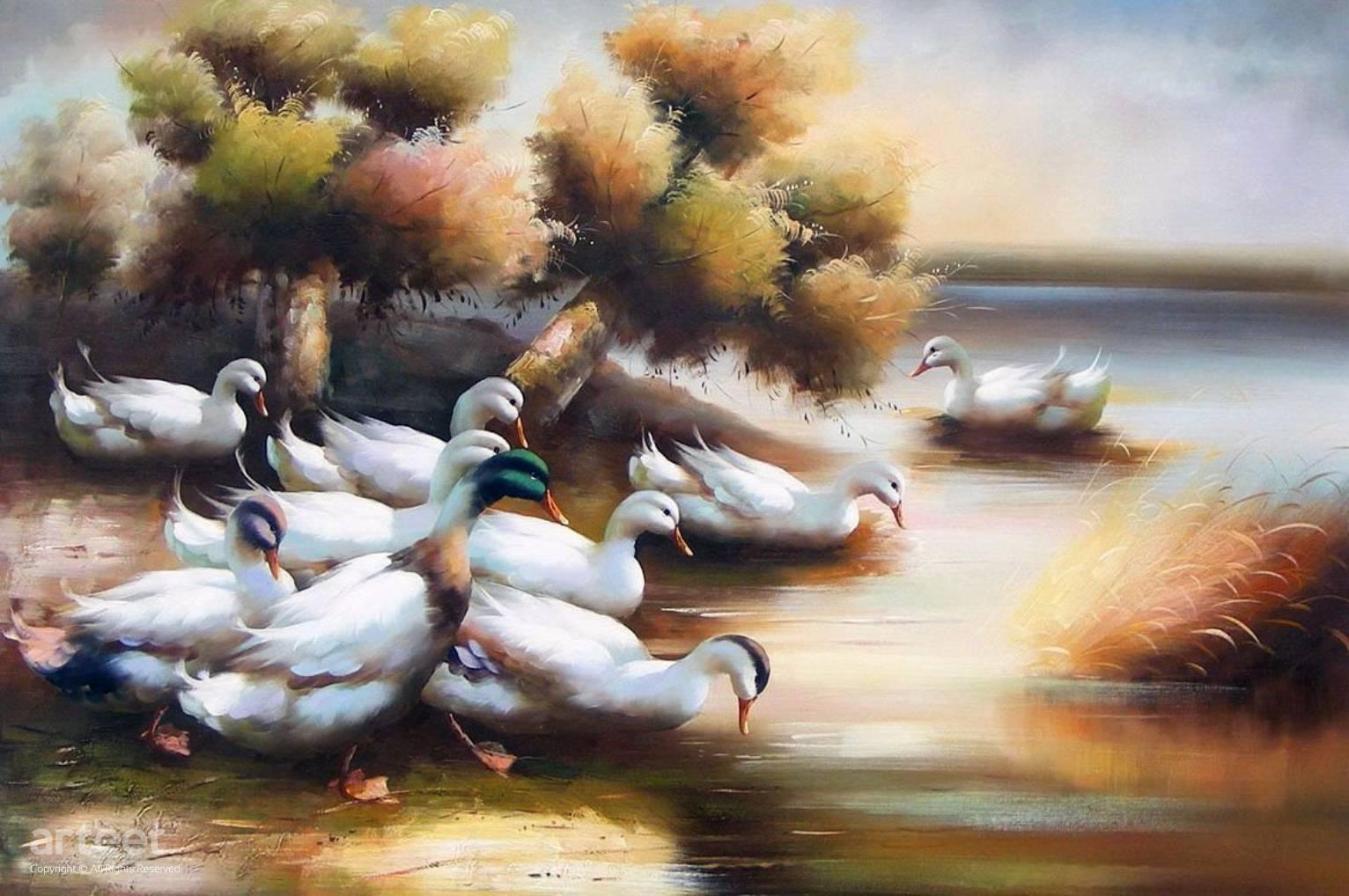 White Geese | Art Paintings for Sale, Online Gallery