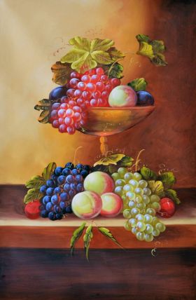 Still life, fruits, still life with fruits, Still life with grapes, peaches, Original painting, Painting, hotsell Oil art by Hramova Nadejda